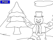 Running snowman coloring