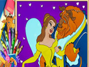 Belle and the beast coloring