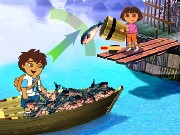 Dora and Diego Fishing Game