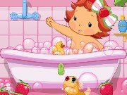 Cute Strawberry Girl Bathing Time