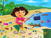 Dora Cleaning Beach Game