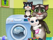 Tom Family Washing Clothes Game