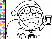 Doraemon Coloring Papa Noel