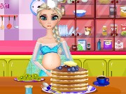 Pregnant Elsa Cooking Pancakes