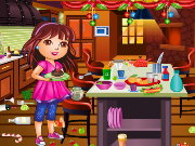 Dora Christmas Kitchen Cleaning Game
