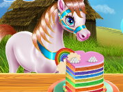 Pony Cooking Rainbow Cake Game