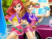 Belle And Ariel Car Wash Game