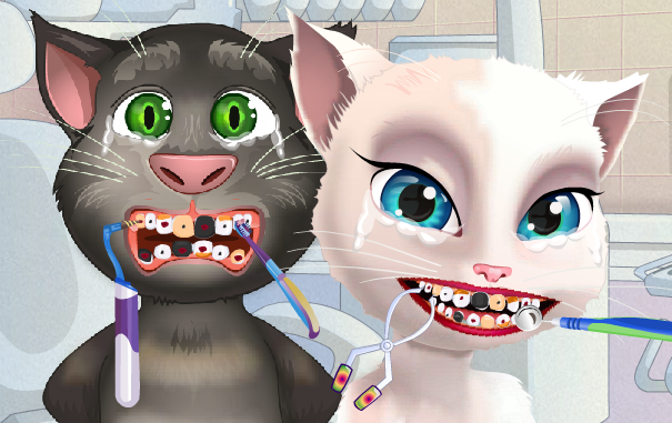 Talking Tom and Angela at the Dentist