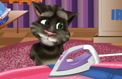 Talking Tom Ironing