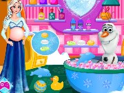 Pregnant Elsa And Olaf Bubble Bath Game