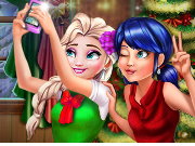 Ladybug and Elsa Xmas Selfie