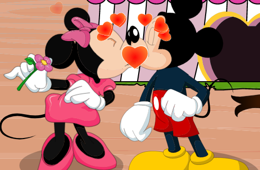 Mickey Mouse Kissing