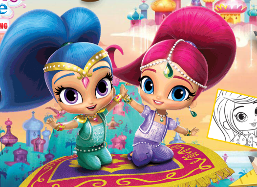 Shimmer and Shine Pencil Coloring