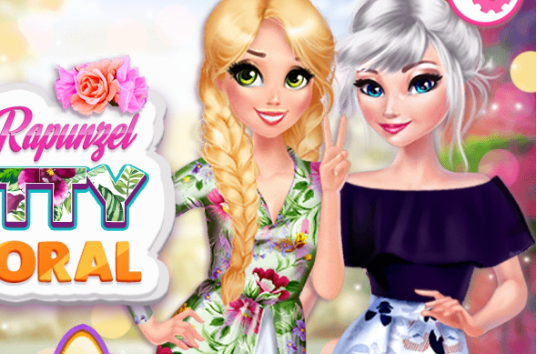 Princess Elsa And Rapunzel Pretty In Floral