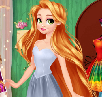 Princess Rapunzel Rainbow Dress Game