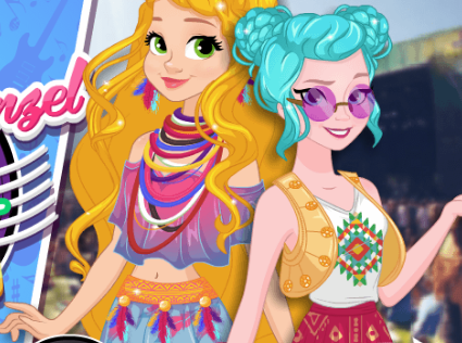 Princess Rapunzel and Elsa Festival Getaway Game