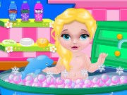 Baby Elsa Bubble Bath Game