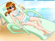 Sunbath Girl On Beach