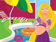 Pregnant Rapunzel Cleaning The Pool