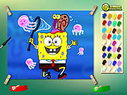 Spongebob With Jelly Fish Coloring