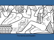 Genie and Aladdin coloring Game