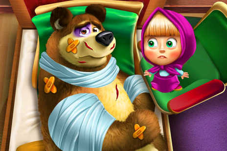 Masha and the Bear Injured