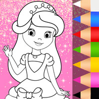 Princess Coloring Glitter Game