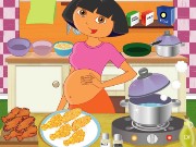 Pregnant Dora Cooking Crispy Wings Game