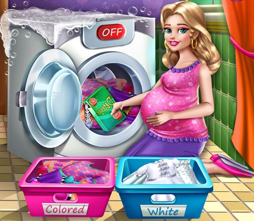 Mommy Washing Clothes Game