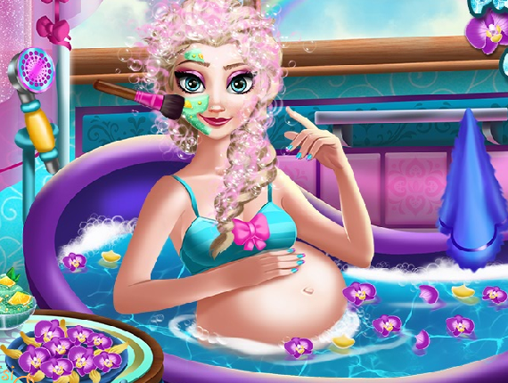 Pregnant Elsa Spa Game