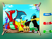 Pikachu Kids Coloring Game