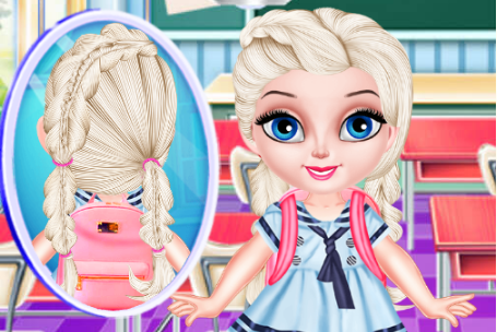 Baby Elsa School Haircuts Game