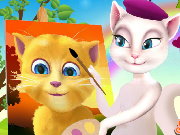 Talking Angela Painting Talking Ginger Game