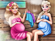 Cute Mommies Pregnant Sauna Game