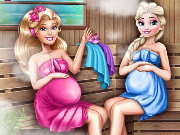 Cute Mommies Pregnant Sauna