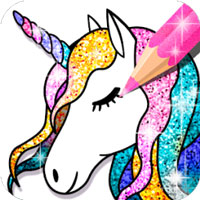 Unicorn Coloring Book Glitter Game