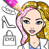 Fashion Coloring Book Glitter Game