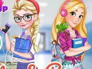 Elsa And Rapunzel College Girls Game