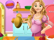 Pregnant Rapunzel Cooking Chicken Soup