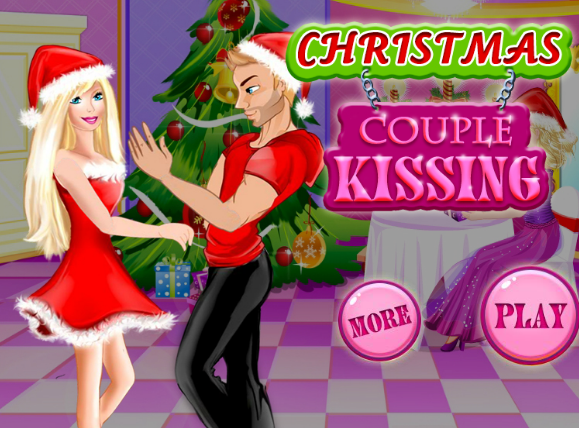 Christmas Couple Kissing