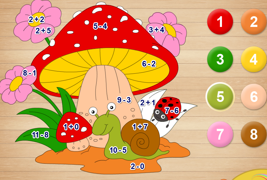 Math Coloring by Numbers Game