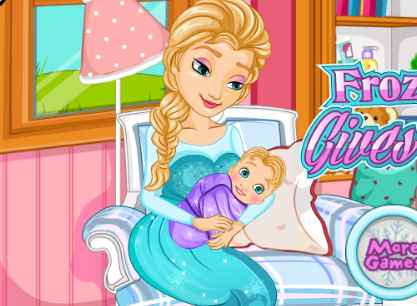 Frozen Elsa Gives Birth Game