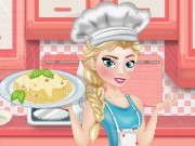 Elsa Cooking Spaghetti